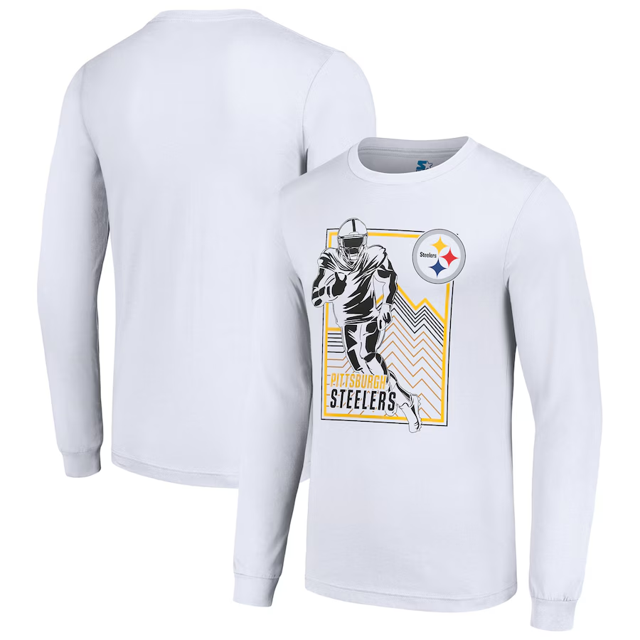 Men Pittsburgh Steelers white 2024 NFL Long sleeve T Shirts->nfl t-shirts->Sports Accessory